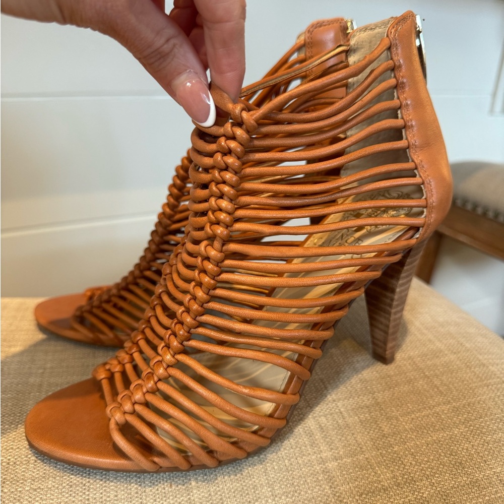 Vince Camuto - Women’s Tan Strappy High-Heel Sandals